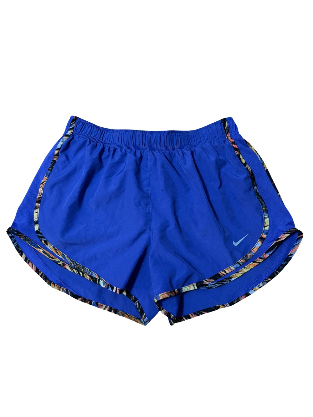Nike Women Royal Blue Athletic Shorts Multicolor Trim